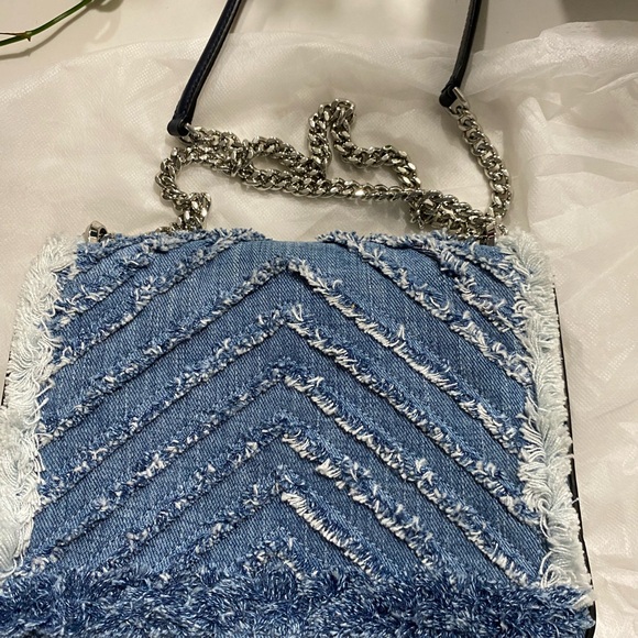 Kate Spade Amelia Jeweled Blue Denim Crossbody Bag with Chain Strap. NWOT - Picture 7 of 9